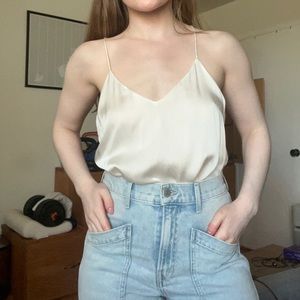 Cami NYC Ivory/White Racerback Silk Charmeuse Camisole, size Small